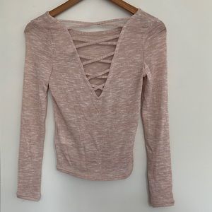 H&M Blush Pink Light Long Sleeve with Open Back